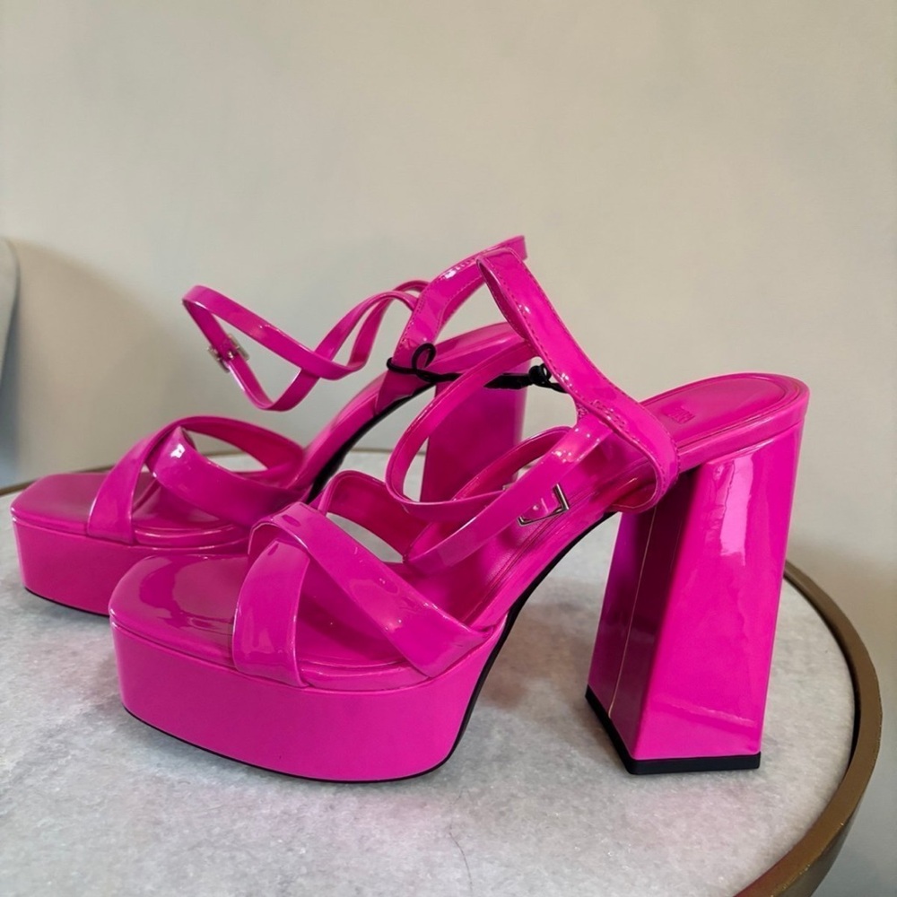 ZARA Pink Chunky Platform Heels